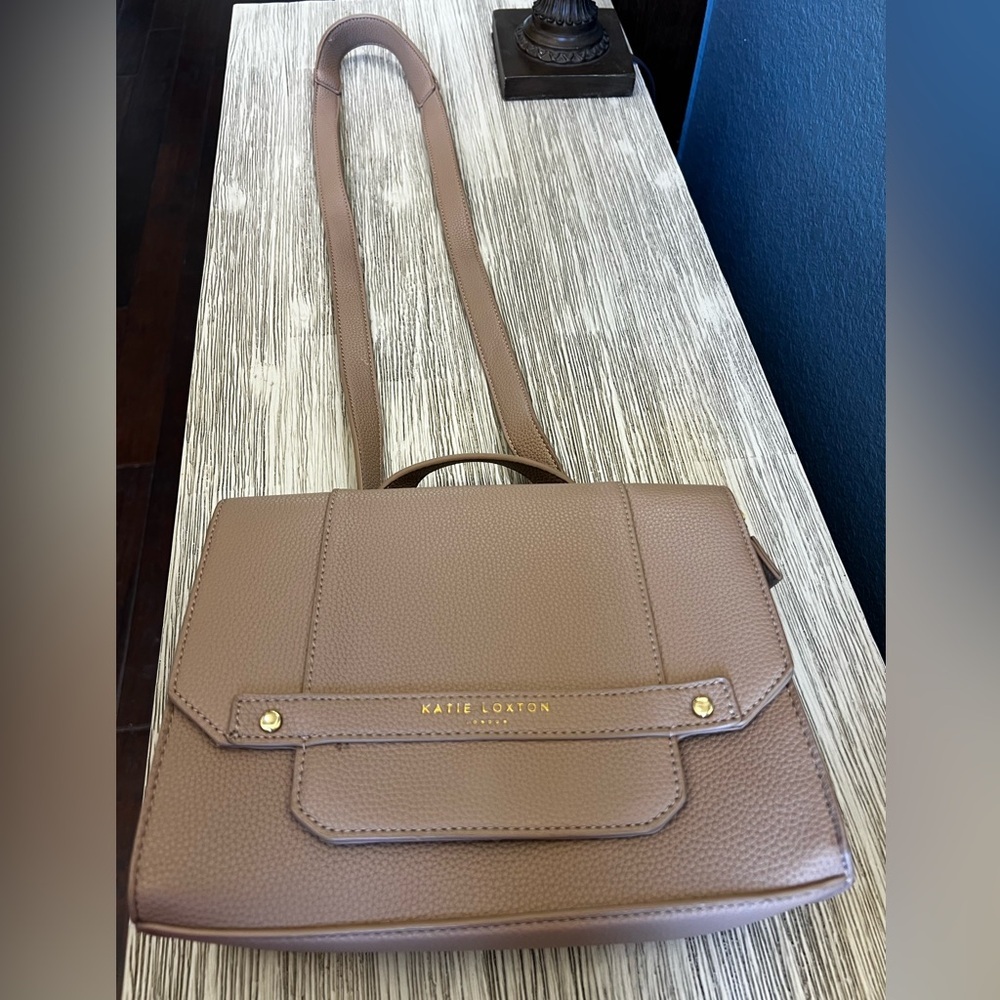 Katie Loxton London Mila Multi Way Crossbody & Backpack in Taupe Vegan Leather - Picture 6 of 15
